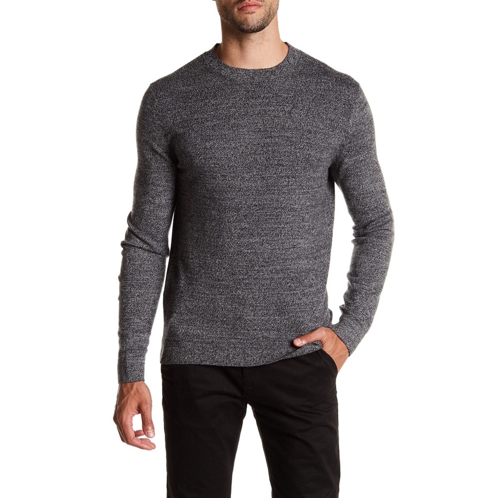 Theory Donners Cashmere Sweater in Black Gray